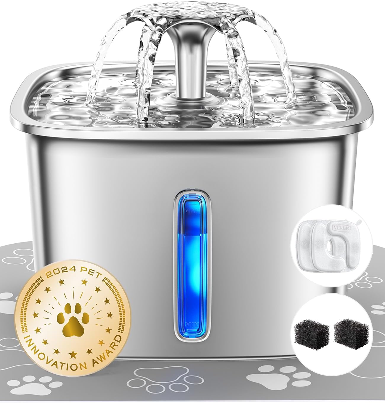Veken Stainless Steel Pet Water Fountain™