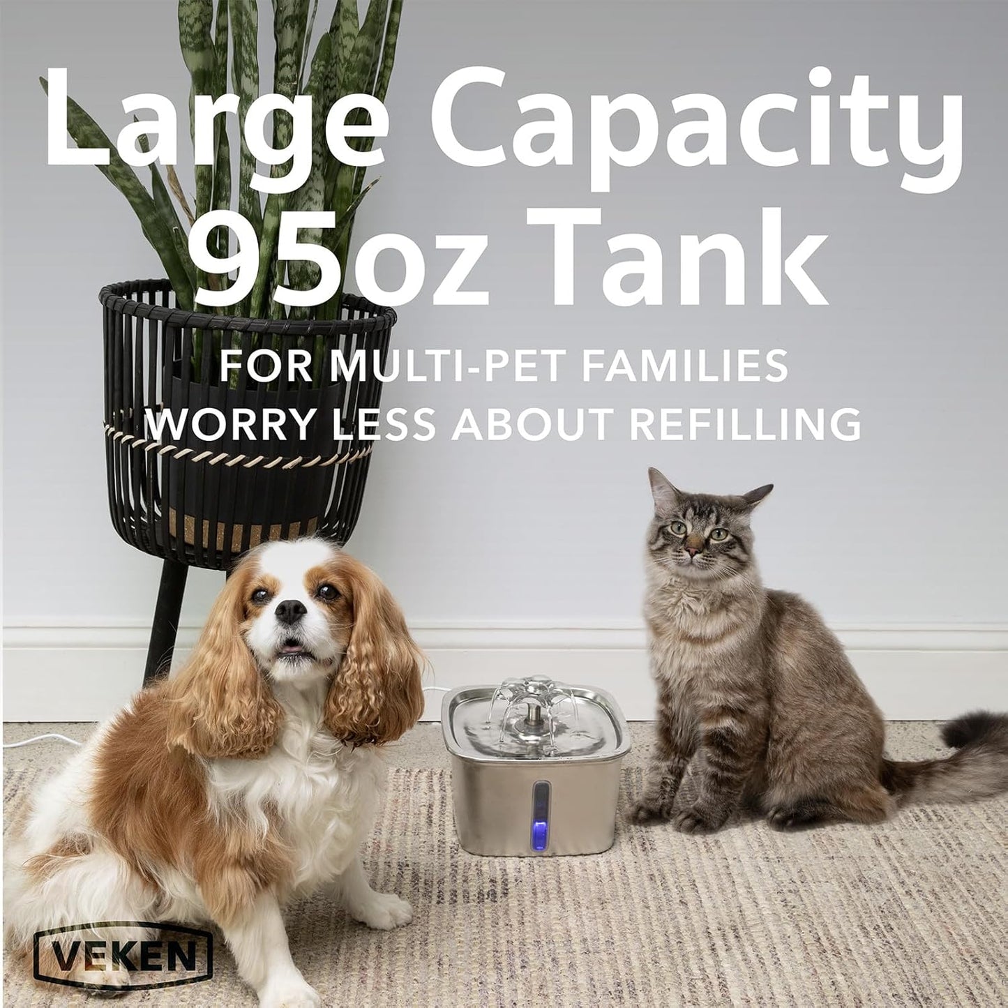 Veken Stainless Steel Pet Water Fountain™