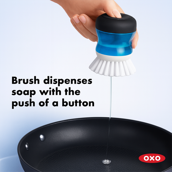 PalmScrub Pro™ – Soap-Dispensing Dish Brush