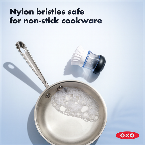 PalmScrub Pro™ – Soap-Dispensing Dish Brush