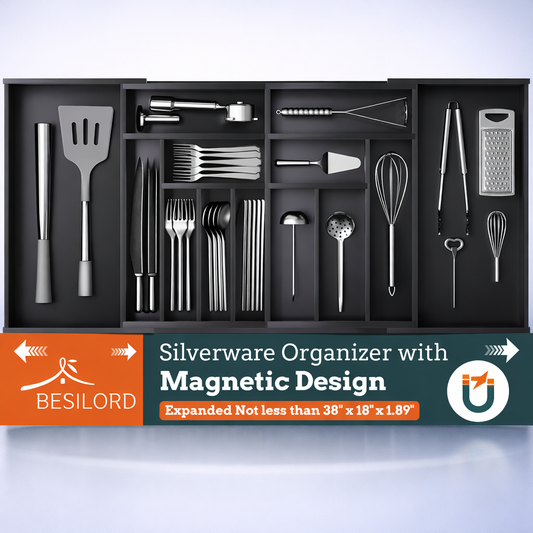 FlexiSort™ Magnetic Expandable Silverware Organizer